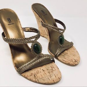 Bakers women’s Liz Bronze wedge cork heel 8.5M